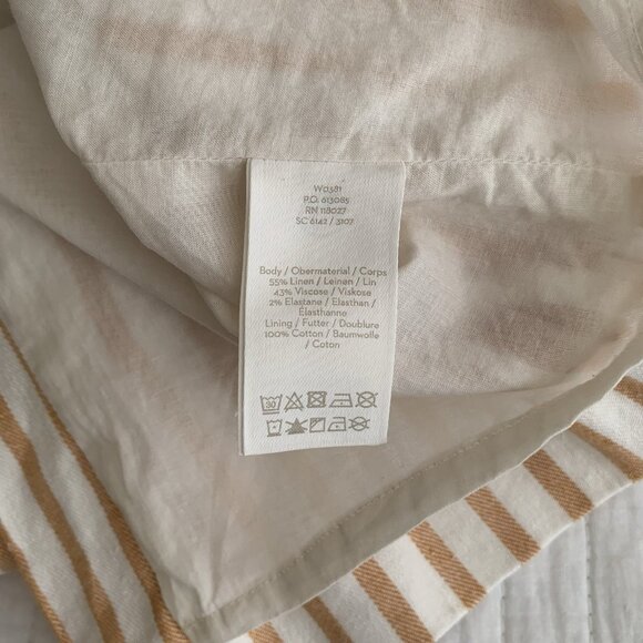 Boden Womens Maggie Sheath Linen Dress Midi Size 6 White Tan Striped Lined - Picture 12 of 13